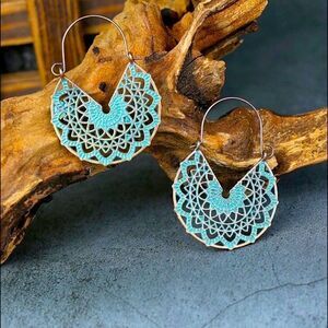 Patina Brass Mandala Earrings